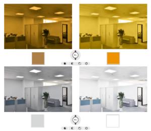 Photos showing different light levels