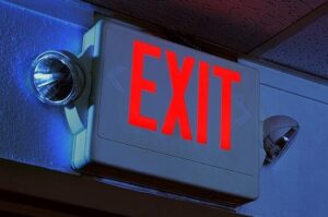 Exit sign with emergency lights