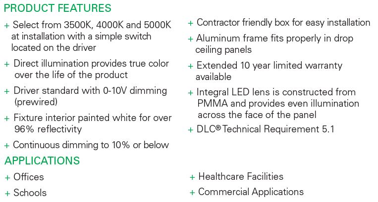 LED Panel light specs